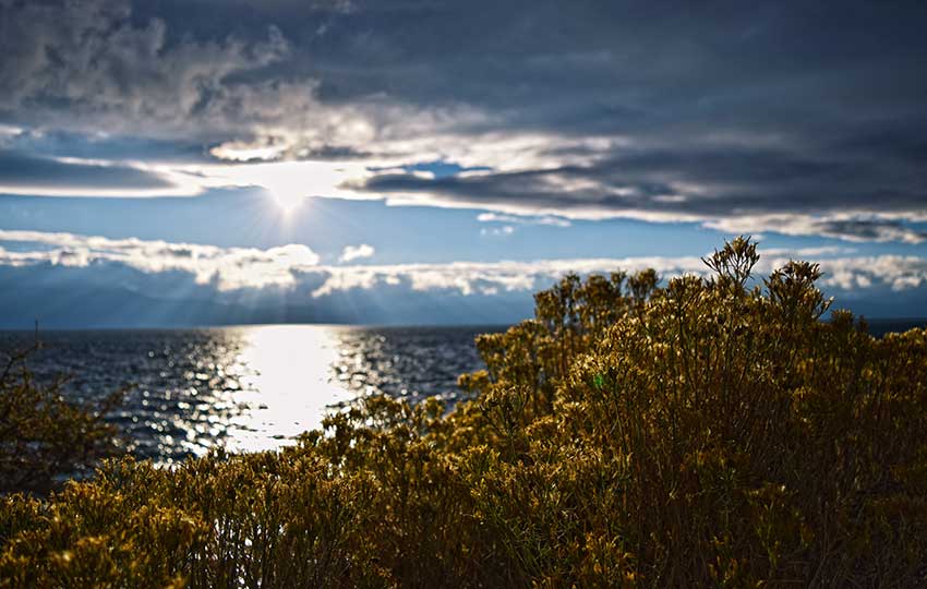 Sunset at Lake Tahoe viewed from Logan Shoals Vista Point