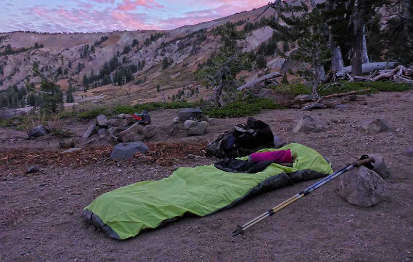 Bivy campsite on the Tahoe Rim Trail