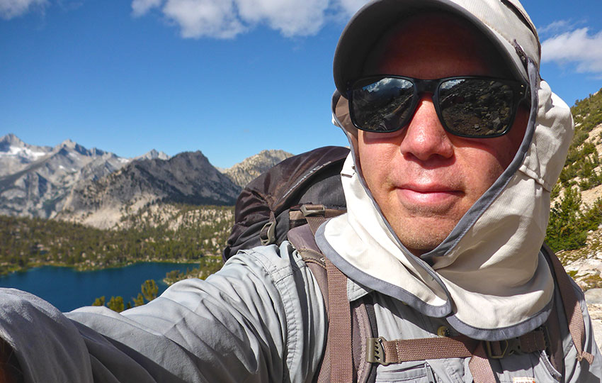 Jared Manninen on the trail to Kearsarge Pass