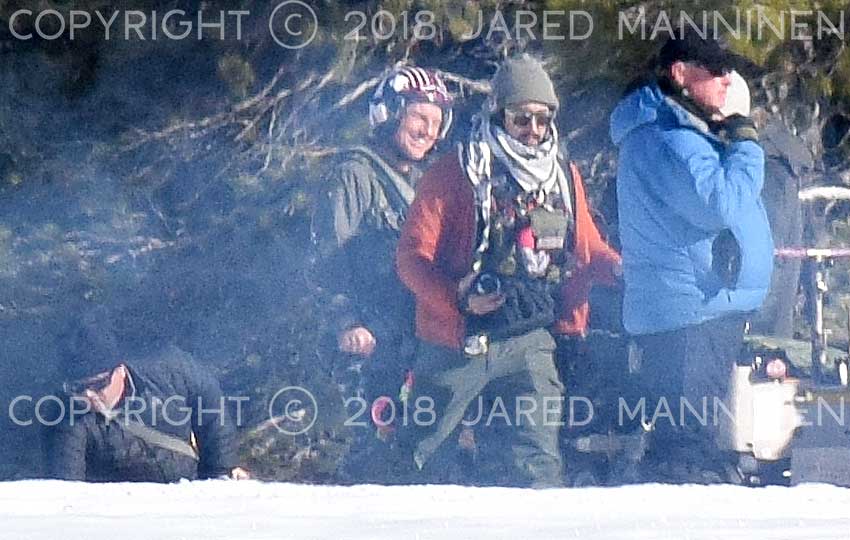 Tom Cruise smiling while filming Top Gun: Maverick
