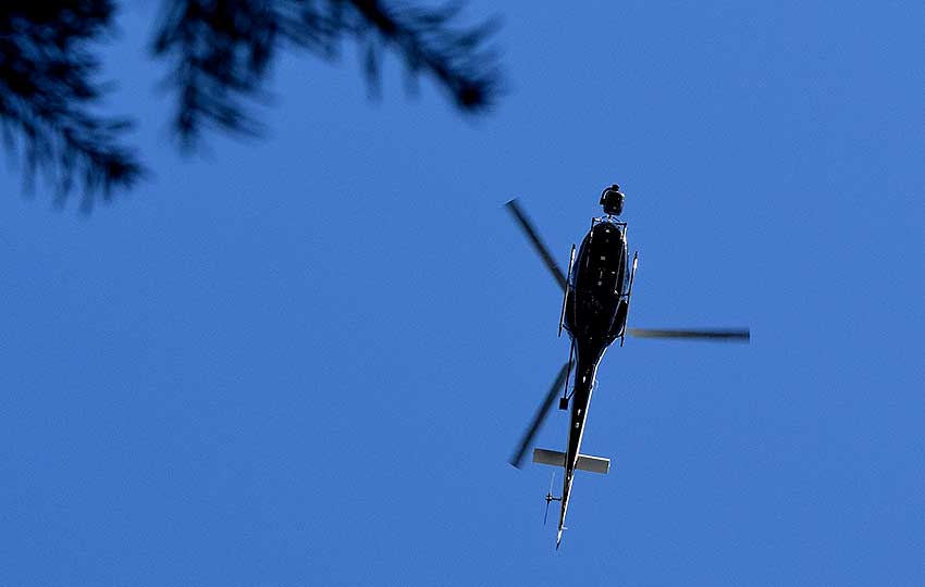 Helicopter flying overhead