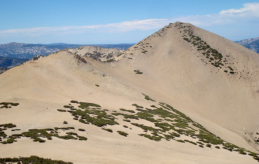 Mountain peak of decomposing granite