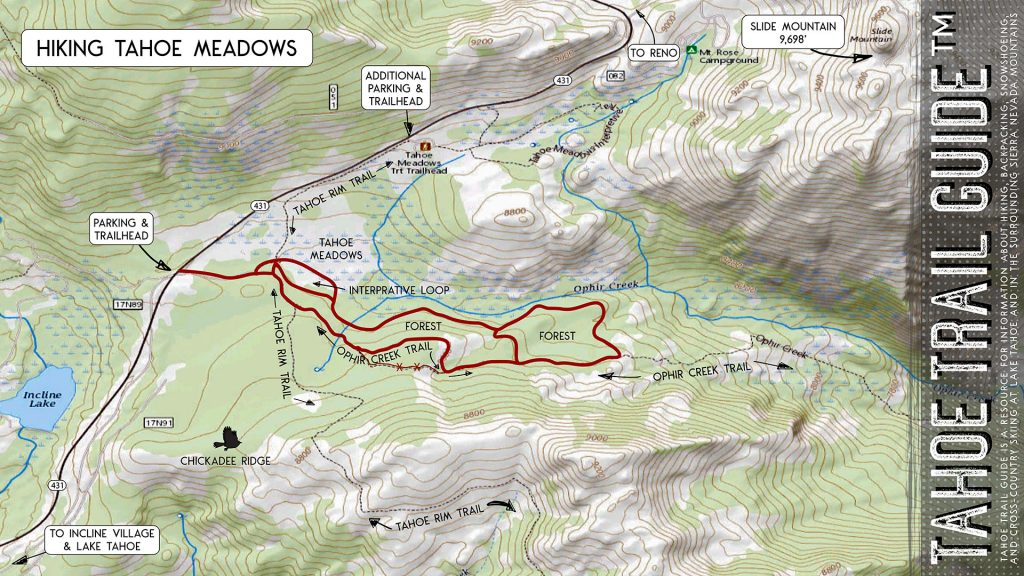 Hiking Tahoe Meadows Map