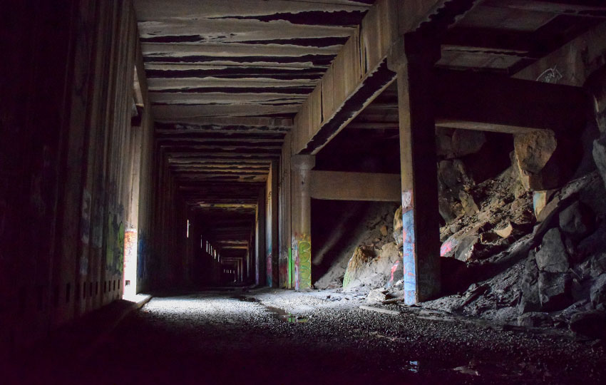 Abandoned train tunnels