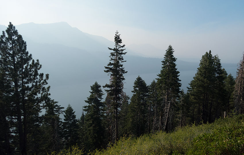 Wildfire smoke at Lake Tahoe