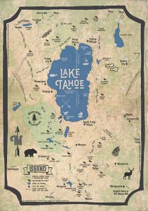 Fun Vintage Lake Tahoe Map