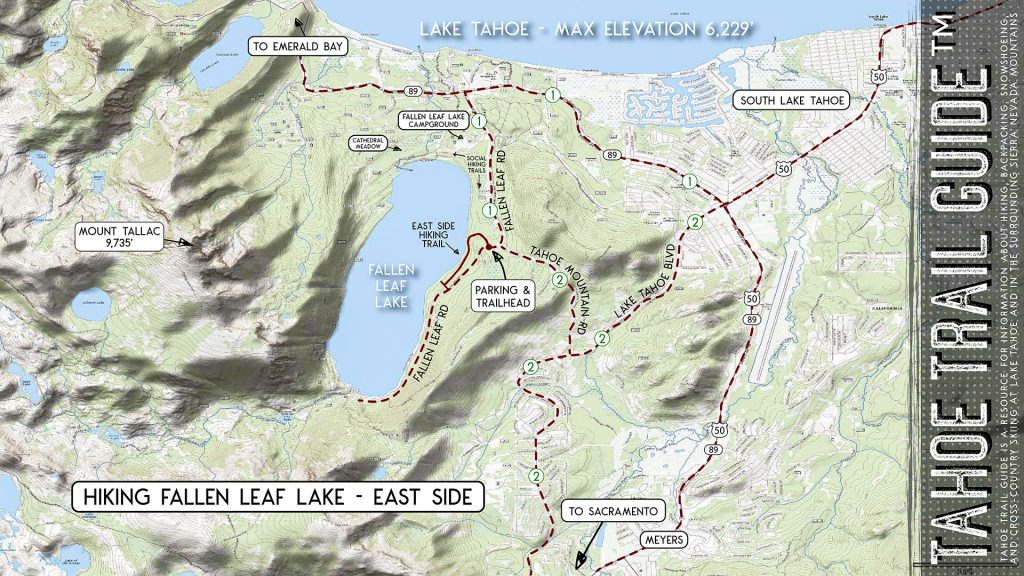 Hiking Fallen Leaf Lake (East Side) Map