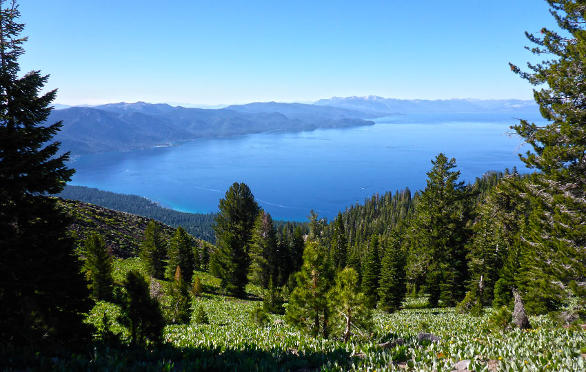 View of Lake Tahoe's Crystal Bay from the Tahoe Rim Trail